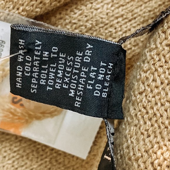 INC International Concepts Mustard 3/4 sleeve Sequined Cuffs & Tie Front Sweater - Picture 11 of 12